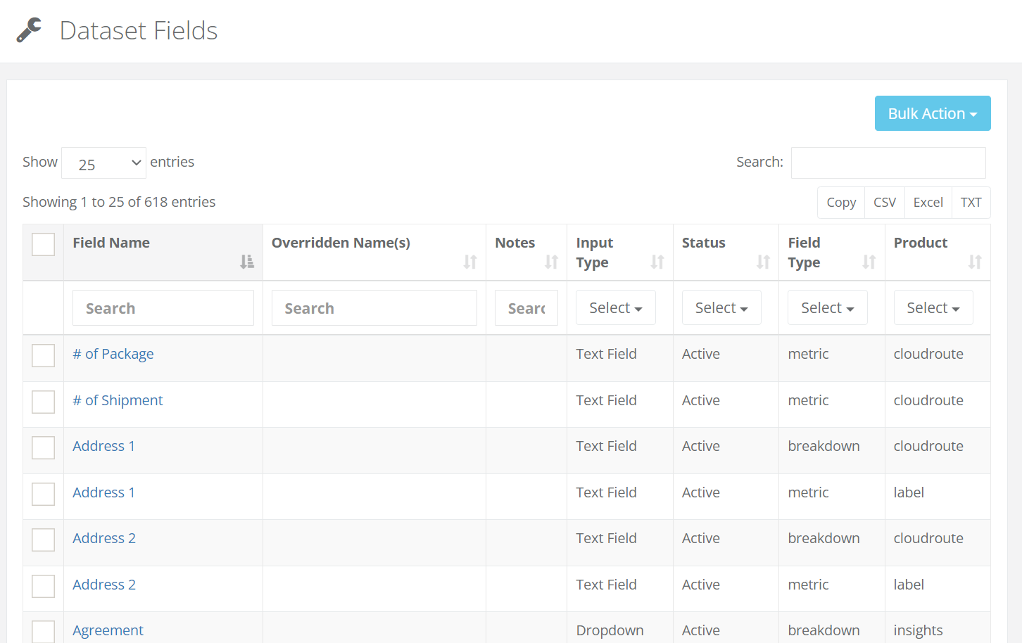 Dataset Fields