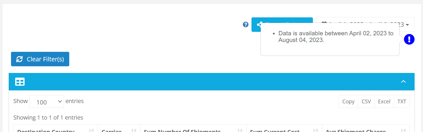 Report Optimization Indicator - Blue